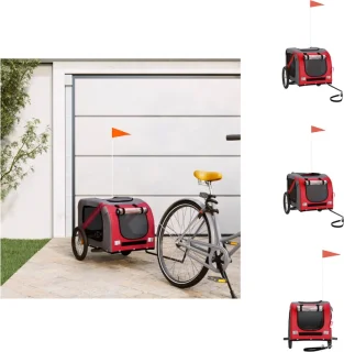 vidaXL Fietskar Hondenfietskar Oxford Rood-Grijs