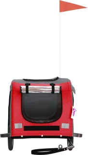 vidaXL Fietskar Hondenfietskar Oxford Rood-Grijs