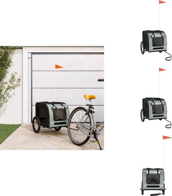 vidaXL Fietskar Hondenfietskar Oxford Zwart-Grijs