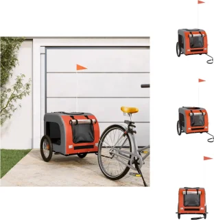 vidaXL Fietskar Hondenfietskar Oxfordstof Oranje-Grijs