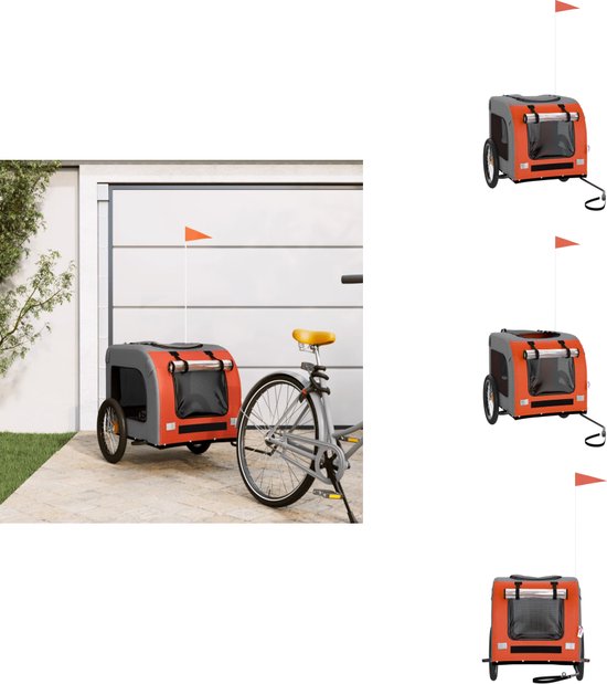 vidaXL Fietskar Hondenfietskar Oxfordstof Oranje-Grijs review