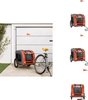 vidaXL Fietskar Hondenfietskar Oxfordstof Oranje-Grijs