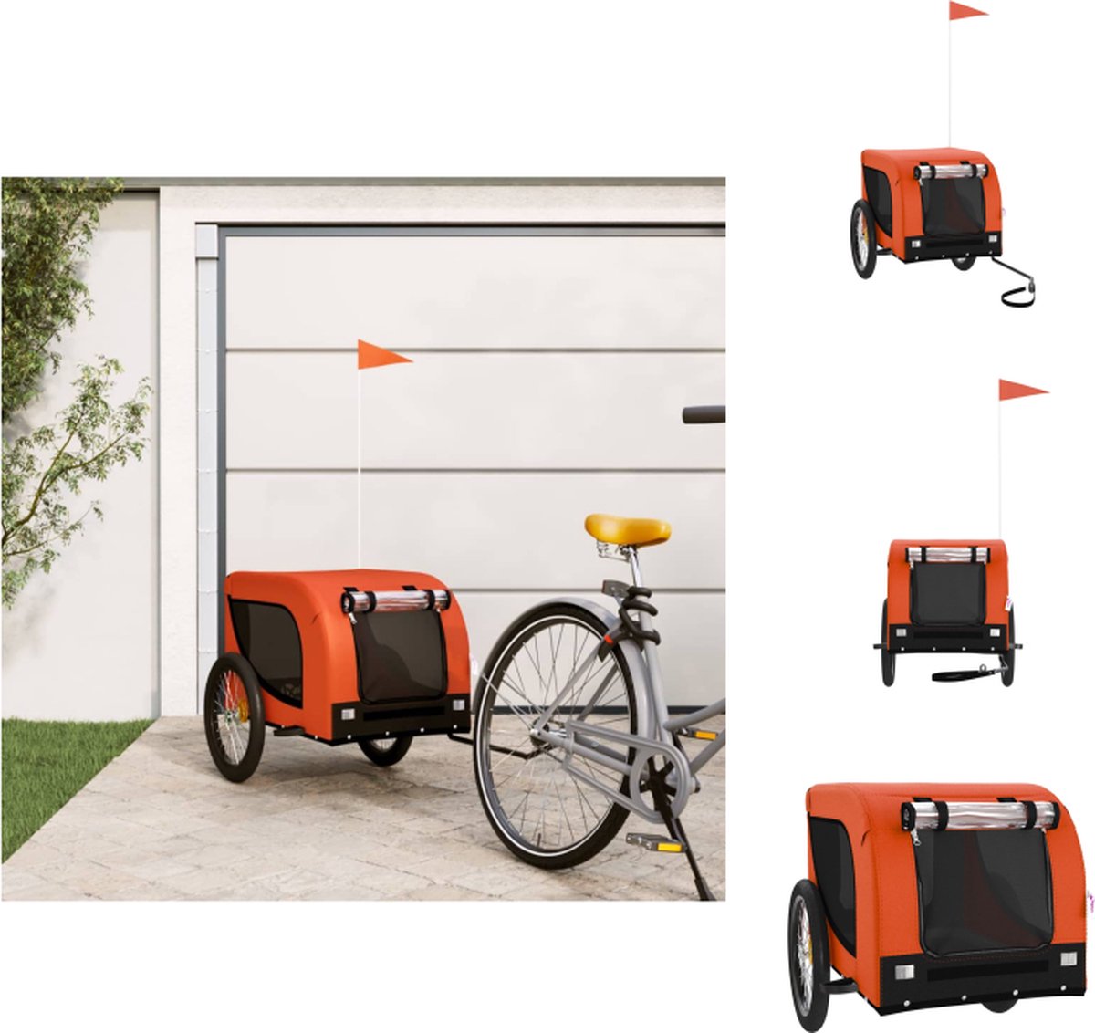 vidaXL Fietskar Oxford Stof Oranje/Zwart