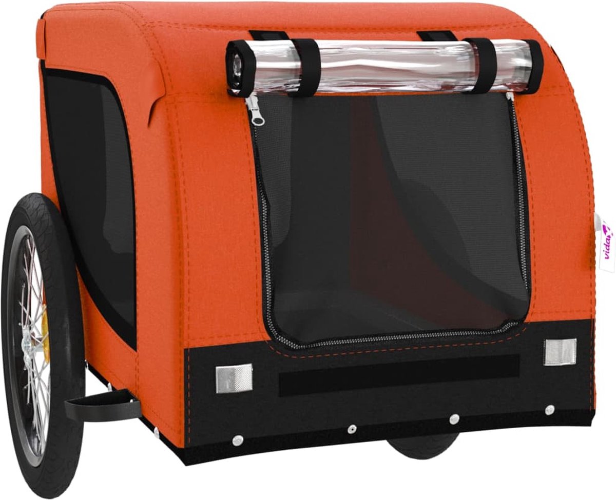 vidaXL Fietskar Oxford Stof Oranje/Zwart