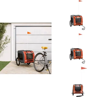 vidaXL Fietstrailer Hondenfietskar Oxford Stof Oranje Grijs