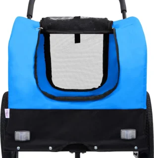 vidaXL Fietstrailer Huisdierenfietskar blauw/zwart