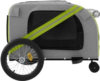 vidaXL Hondenfietskar Oxford Stof Groen/Grijs