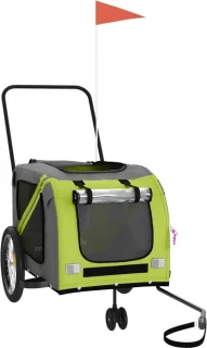 vidaXL Hondenfietskar Oxford Stof Groen/Grijs