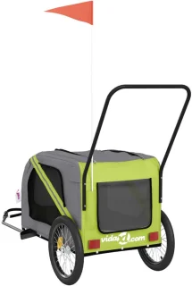 vidaXL Hondenfietskar Oxford Stof Groen/Grijs