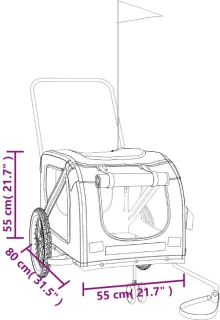 vidaXL Hondenfietskar Oxford Stof Groen/Grijs