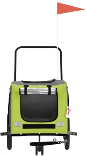 vidaXL Hondenfietskar Oxford Stof Groen/Grijs