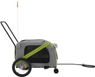 vidaXL Hondenfietskar Oxford Stof Groen/Grijs