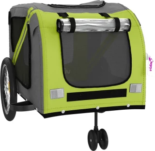vidaXL Hondenfietskar Oxford Stof Groen/Grijs