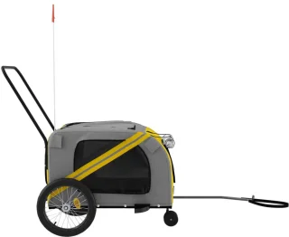 vidaXL Hondenfietstrailer geel/grijs