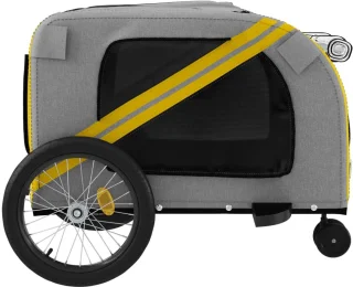 vidaXL Hondenfietstrailer geel/grijs