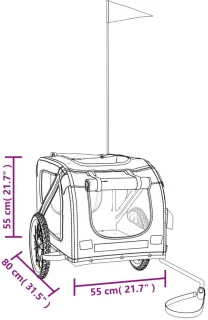 vidaXL Hondenfietstrailer Oxford Groen-Grijs