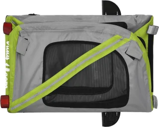 vidaXL Hondenfietstrailer Oxford Groen-Grijs