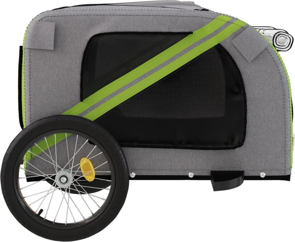 VidaXL Hondenfietstrailer Oxford Stof En Ijzer Groen En Zwart 740782138