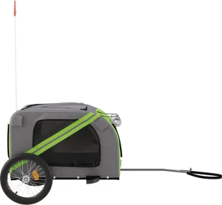 vidaXL Hondenfietstrailer Oxford Groen-Grijs