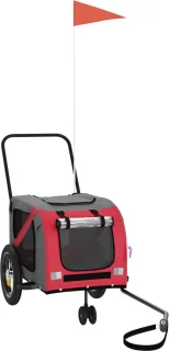vidaXL Hondenfietstrailer Oxford Rood/Zwart