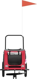 vidaXL Hondenfietstrailer Oxford Rood/Zwart