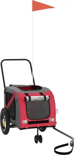 vidaXL Hondenfietstrailer Oxford Rood/Zwart