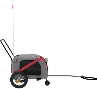 vidaXL Hondenfietstrailer Oxford Rood/Zwart