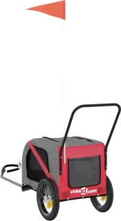 vidaXL Hondenfietstrailer Oxford Rood/Zwart