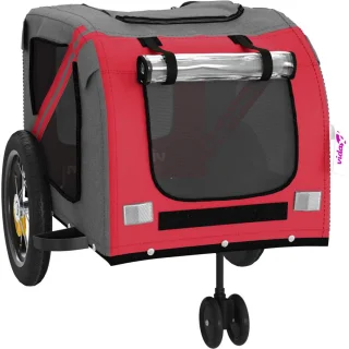 vidaXL Hondenfietstrailer Oxford Rood/Zwart