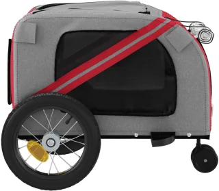 vidaXL Hondenfietstrailer Oxford Rood/Zwart