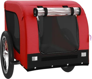 vidaXL Hondenfietstrailer Rood/Zwart
