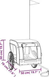 vidaXL Hondenfietstrailer Rood/Zwart