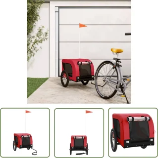 vidaXL Hondenfietstrailer Rood/Zwart