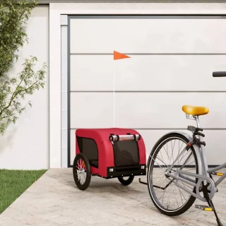 vidaXL Hondenfietstrailer Rood/Zwart