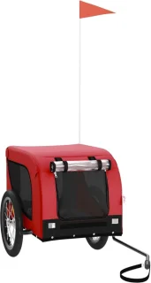 vidaXL Hondenfietstrailer Rood/Zwart