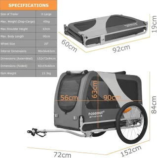 XL Hondenfietskar - Fietsaanhanger