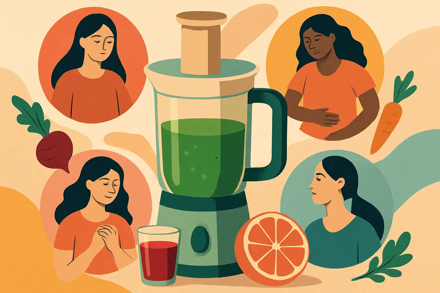 Juicen afgestemd op je menstruatiecyclus: welke sappen je per fase nodig hebt