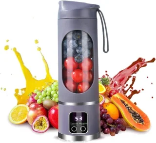 Sapcentrifuge- sapcentrifuges groenten en fruit-Draagbare elektrische USB-sapcentrifuge - 500 ml - Miniblender - Draagbare blender - voor shakes en smoothies - 12 messen, perfect voor het mixen - Compact - Handig - Veelzijdig (donkerpaars - 25,5 * 8