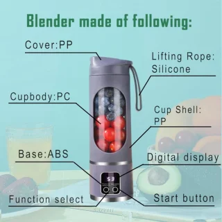 Sapcentrifuge- sapcentrifuges groenten en fruit-Draagbare elektrische USB-sapcentrifuge - 500 ml - Miniblender - Draagbare blender - voor shakes en smoothies - 12 messen, perfect voor het mixen - Compact - Handig - Veelzijdig (donkerpaars - 25,5 * 8