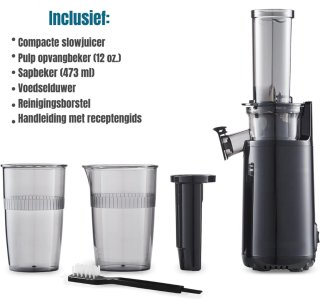 Wat vinden we goed aan de MMP® Sapcentrifuges groenten en fruit - Sapcentrifuges - Slowjuicer - Zwart - ‎9cm x 9cm x 30cm