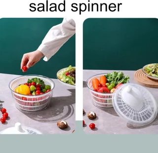 Grote Salade Spinner met Easy Press - Efficiënte Sla Droger voor Groenten en Fruit