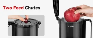 LINKchef Slow Juicer Sapcentrifuge - Verticale sapcentrifuge zonder voorbereiding - met No-Prep 4.35"Feed Chute - Geschikt voor hele vruchten en groenten - Eenvoudig te installeren-Gemakkelijk schoon te maken - 1.2L Capaciteit, 200w, zwart