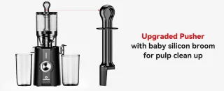 LINKchef Slow Juicer Sapcentrifuge - Verticale sapcentrifuge zonder voorbereiding - met No-Prep 4.35"Feed Chute - Geschikt voor hele vruchten en groenten - Eenvoudig te installeren-Gemakkelijk schoon te maken - 1.2L Capaciteit, 200w, zwart