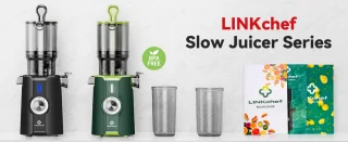 LINKchef Slow Juicer Sapcentrifuge - Verticale sapcentrifuge zonder voorbereiding - met No-Prep 4.35"Feed Chute - Geschikt voor hele vruchten en groenten - Eenvoudig te installeren-Gemakkelijk schoon te maken - 1.2L Capaciteit, 200w, zwart