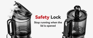 LINKchef Slow Juicer Sapcentrifuge - Verticale sapcentrifuge zonder voorbereiding - met No-Prep 4.35"Feed Chute - Geschikt voor hele vruchten en groenten - Eenvoudig te installeren-Gemakkelijk schoon te maken - 1.2L Capaciteit, 200w, zwart