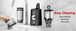 LINKchef Slow Juicer Sapcentrifuge - Verticale sapcentrifuge zonder voorbereiding - met No-Prep 4.35"Feed Chute - Geschikt voor hele vruchten en groenten - Eenvoudig te installeren-Gemakkelijk schoon te maken - 1.2L Capaciteit, 200w, zwart