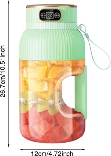 Wat vinden we goed aan de Draagbare elektrische fruitpers, blender, sapcentrifuge, shaker, smoothiemaker - groen