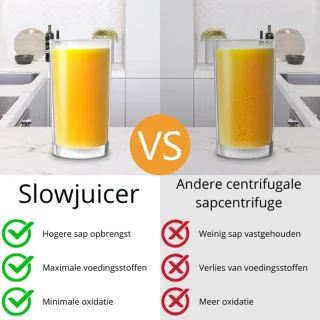 Sapcentrifuge - Slow Juicer - 2 snelheden Fruit/Groente