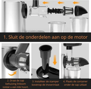 Sapcentrifuge - Slow Juicer - 2 snelheden Fruit/Groente