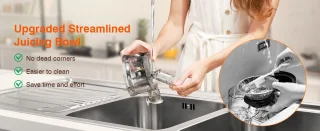 Zasmira Slow Juicer Sapcentrifuge -Sapcentrifuges met grote invoergoot - Powerful Slow Juicer with Pulp Seperation - 99.6% Juice Purity - 1,5L capaciteit, eenvoudig schoon te maken, eenvoudig te installeren - White